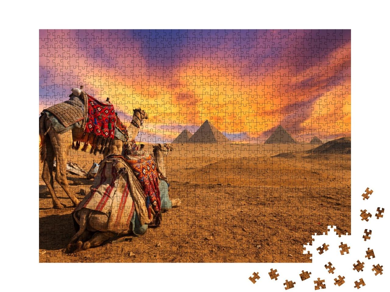 Puzzle de 1000 pièces « Vue générale des pyramides de Gizeh, Égypte »
