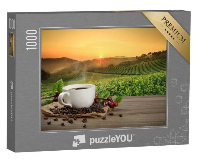 Puzzle de 1000 pièces « Une tasse de café fraîchement préparé »