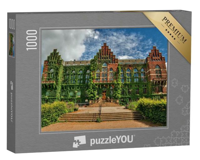 Puzzle de 1000 pièces « Façade de la bibliothèque universitaire de Lund (Suède), technique HDR »
