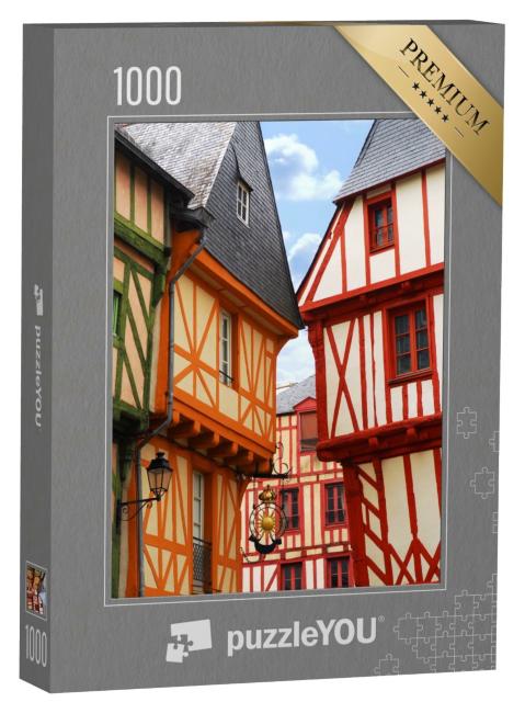 Puzzle de 1000 pièces « Maisons médiévales colorées à Vannes, Bretagne, France »