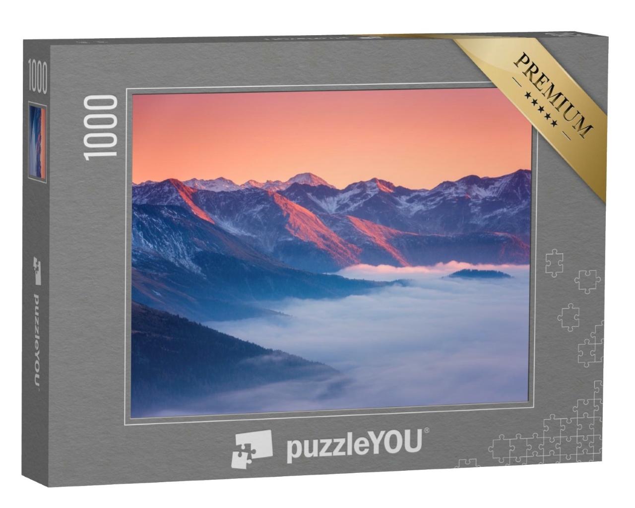 Puzzle de 1000 pièces « Coucher de soleil dans les Alpes »