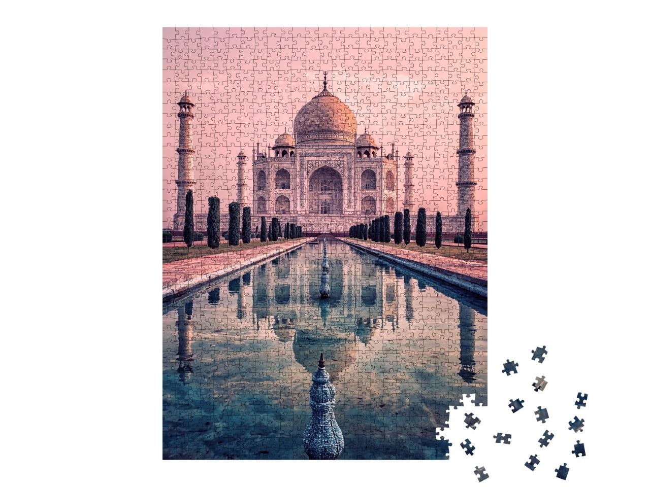Puzzle de 1000 pièces « Taj Mahal dans la lumière du lever de soleil, Agra, Inde »