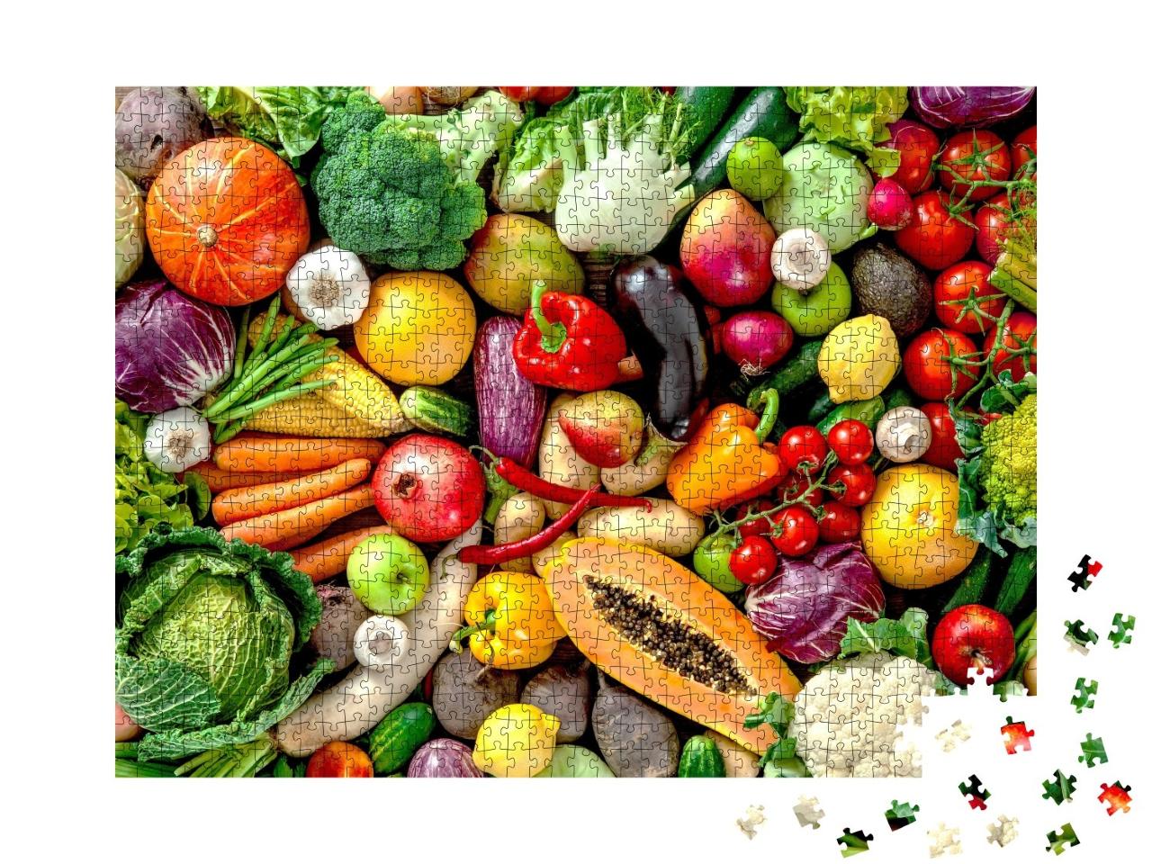 Puzzle de 1000 pièces « Assortiment de fruits et légumes frais »