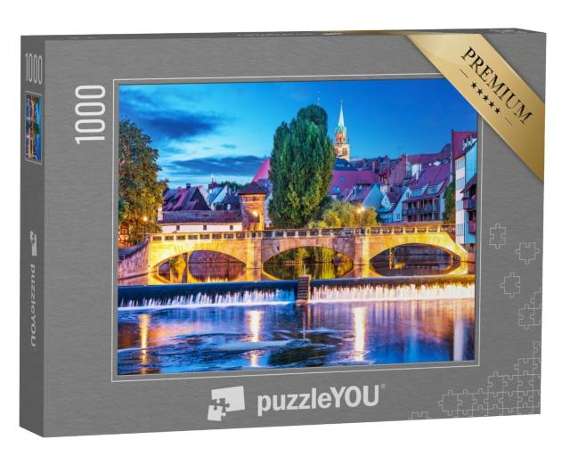 Puzzle de 1000 pièces « Nuit d'été dans la vieille ville de Nuremberg, Allemagne »