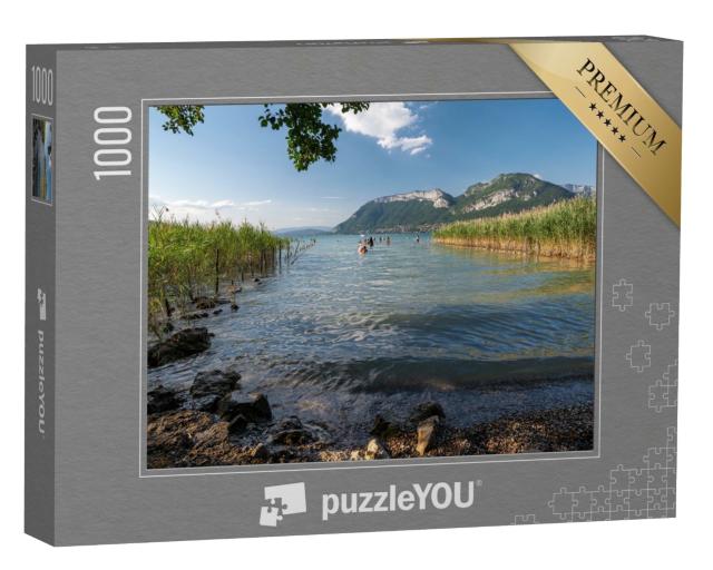 Puzzle de 1000 pièces « Le lac d'Annecy au coucher du soleil »
