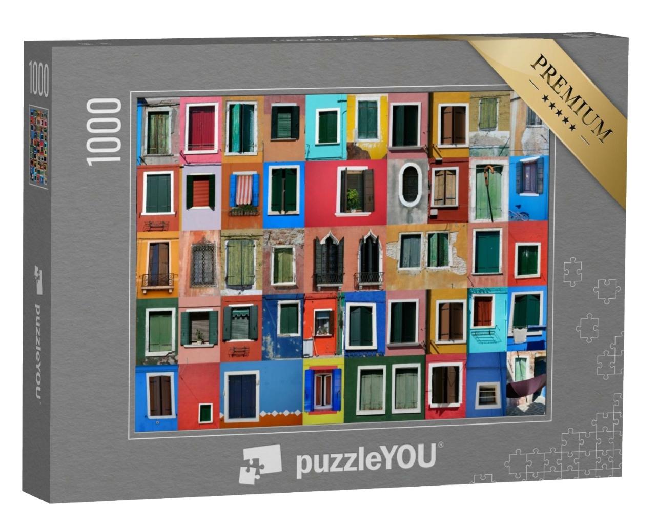 Puzzle de 1000 pièces « Collage des maisons colorées de Burano au large de Venise »