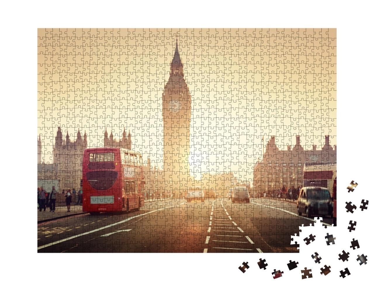 Puzzle de 1000 pièces « Le pont de Westminster au coucher du soleil, Londres, Angleterre »