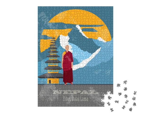 Puzzle de 1000 pièces « Illustration vectorielle : emblème du Népal »