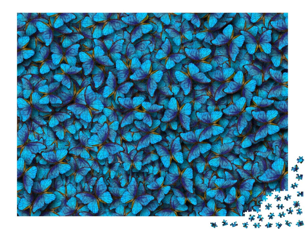 Puzzle de 2000 pièces « Papillons morpho d'un bleu éclatant »