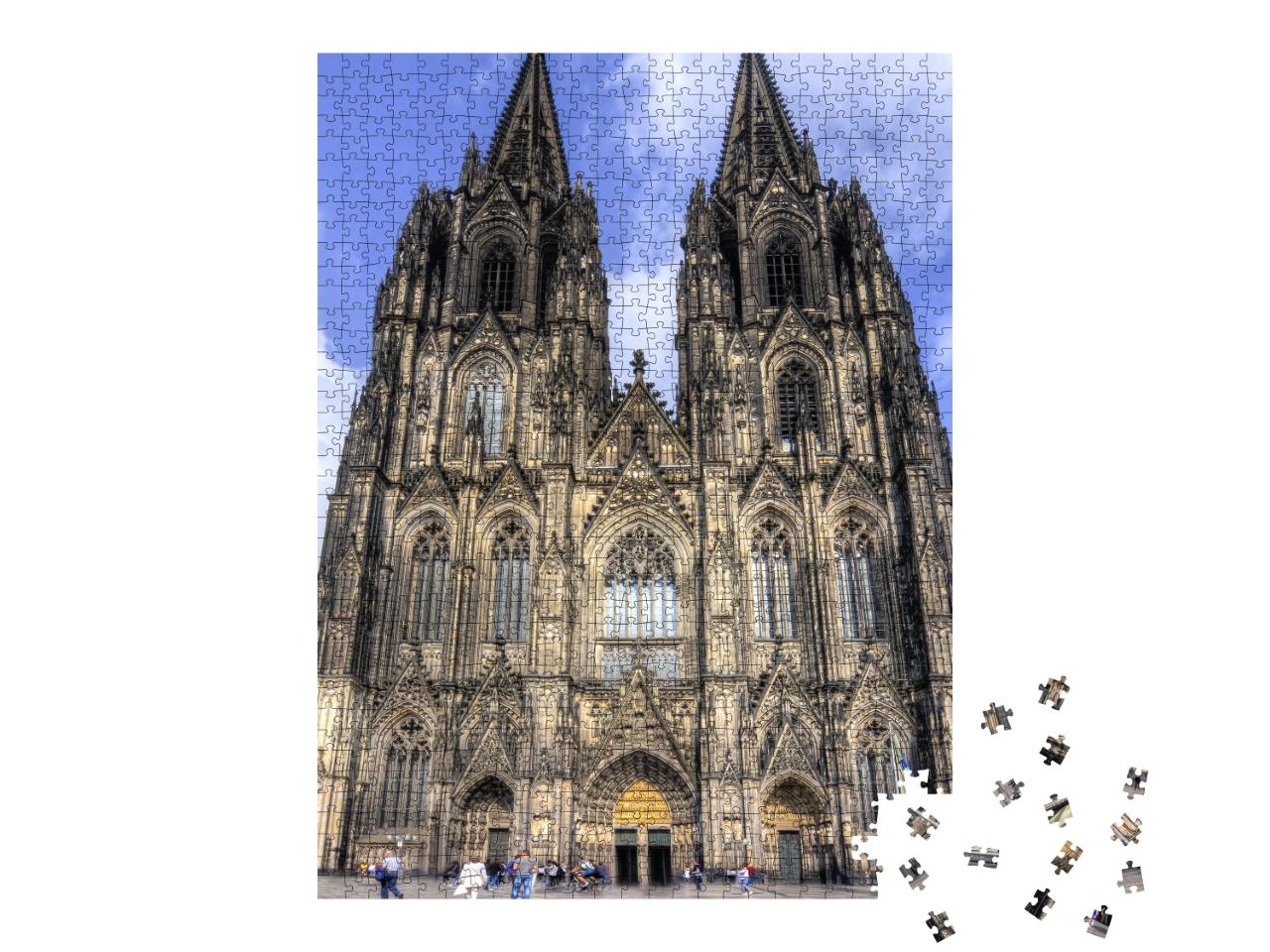 Puzzle de 1000 pièces « Vue de face de la cathédrale de Cologne »