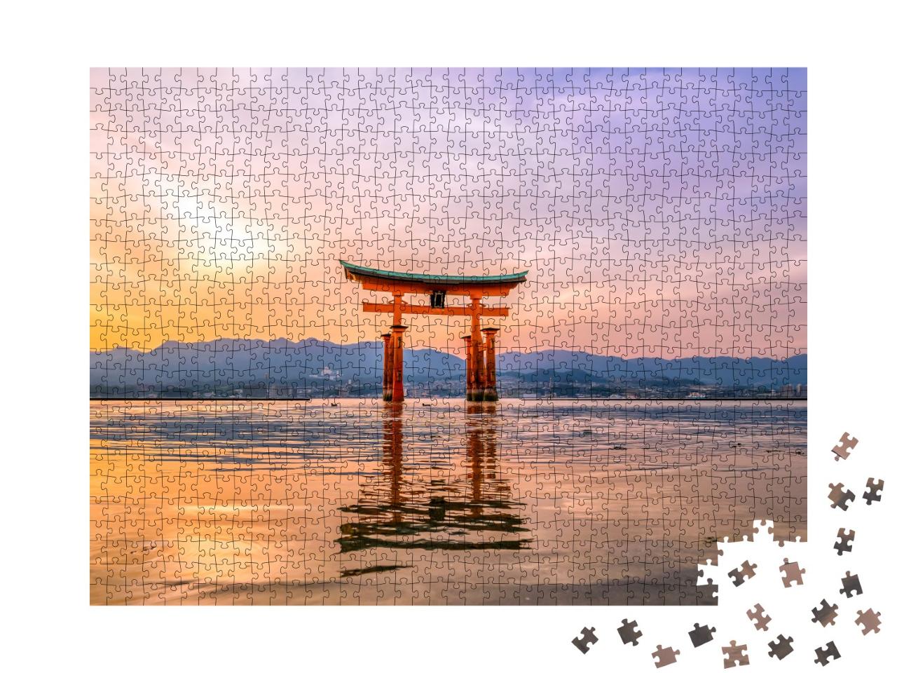 Puzzle de 1000 pièces « Miyajima, la célèbre porte flottante Torii au Japon »
