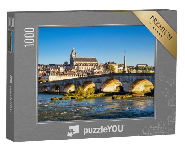 Puzzle de 1000 pièces « Vue de la ville de Blois au coucher du soleil, France »