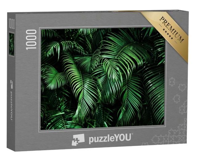 Puzzle de 1000 pièces « Feuilles de palmier tropicales, motifs floraux »