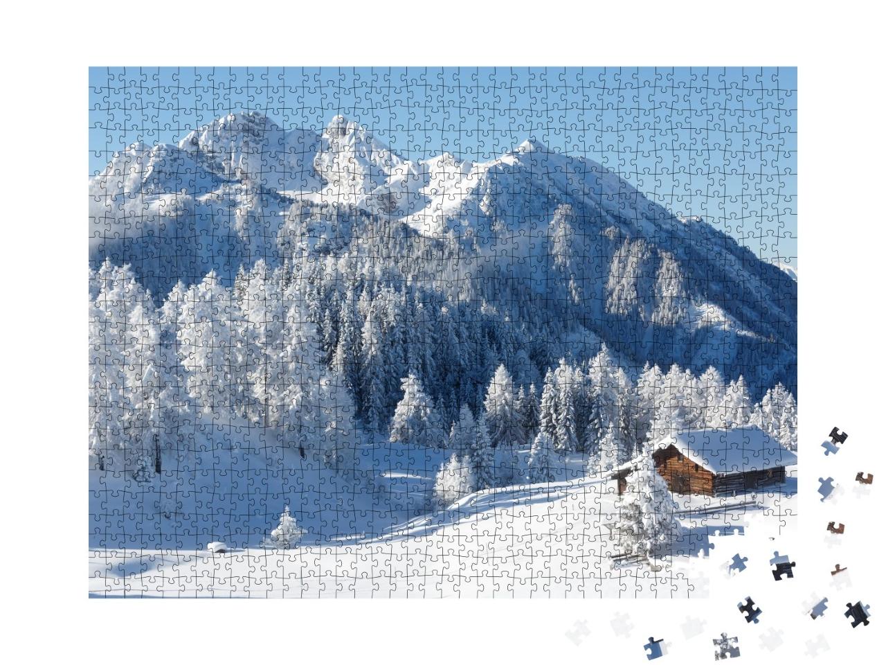 Puzzle de 1000 pièces « Le pays des merveilles hivernales dans les Alpes autrichiennes »