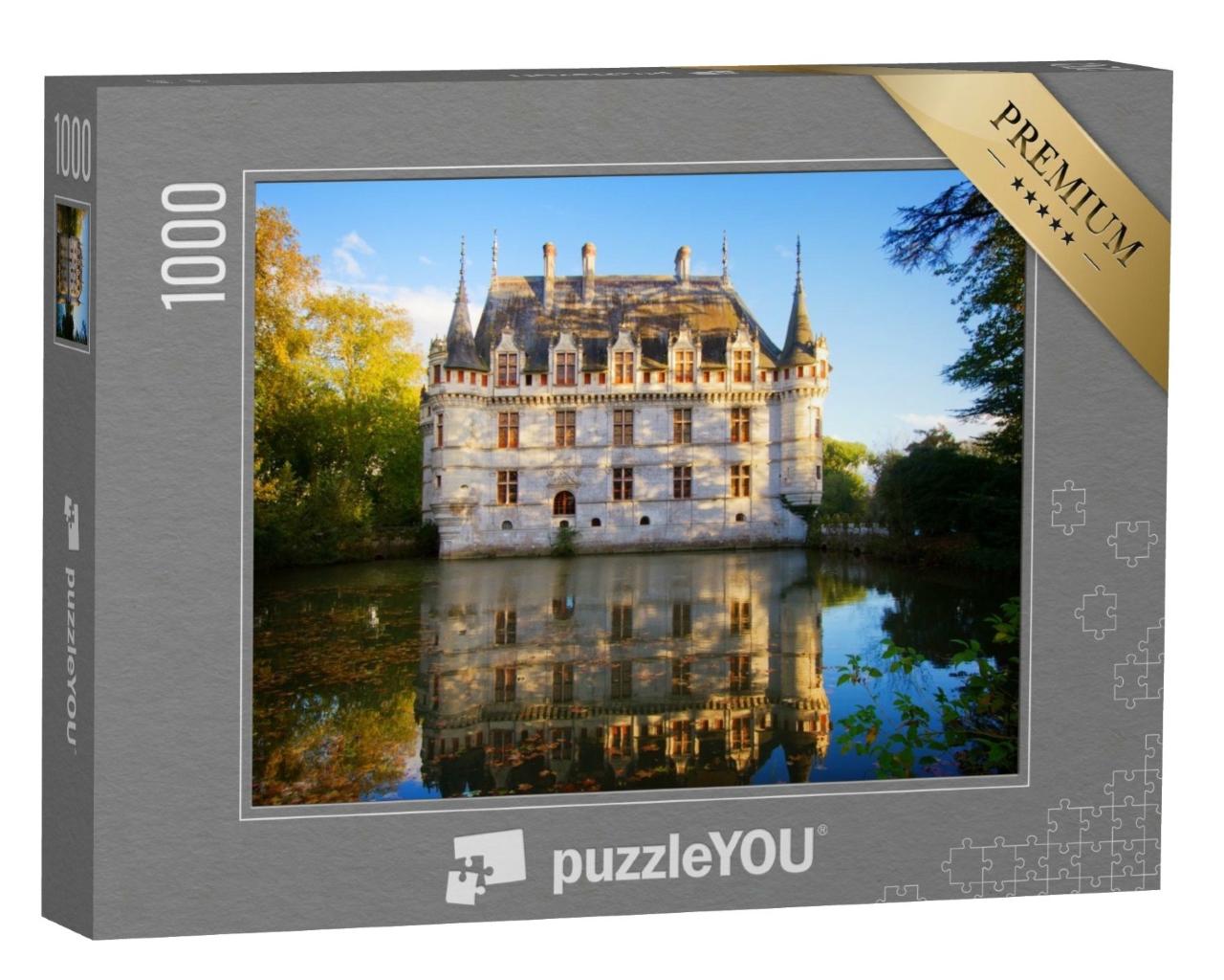 Puzzle de 1000 pièces « Château d'Azay-le-Rideau dans la vallée de la Loire, France, teinte rétro »