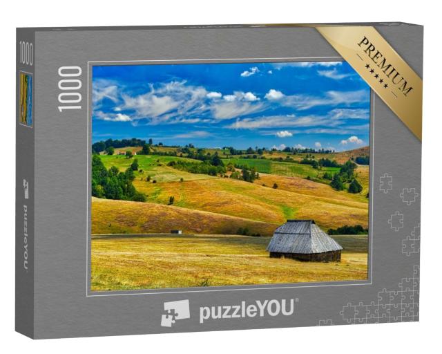 Puzzle de 1000 pièces « Ferme dans les champs, Zlatibor, Serbie »