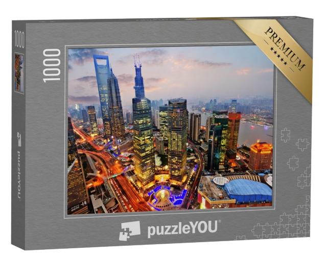 Puzzle de 1000 pièces « Vue depuis la tour de télévision Oriental Pearl à Shanghai »