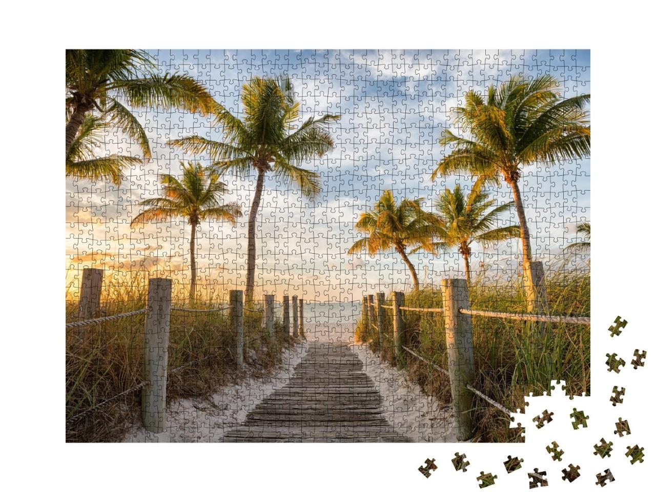 Puzzle de 1000 pièces « Passerelle vers la plage de Smathers, Key West, Floride »