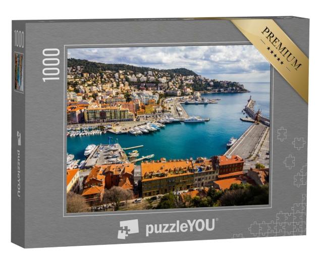 Puzzle de 1000 pièces « Vue sur le port depuis la colline du château, Nice, France »