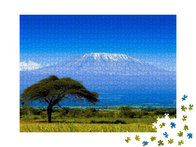 Puzzle de 1000 pièces « Kilimandjaro sur la savane africaine »