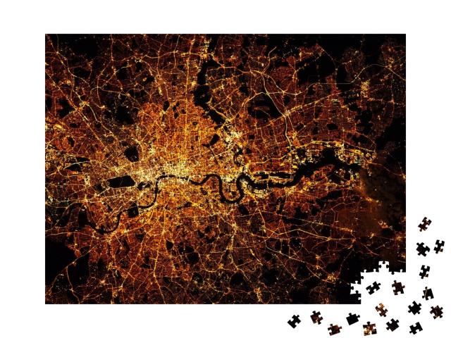 Puzzle de 1000 pièces « Londres avec lumières la nuit »