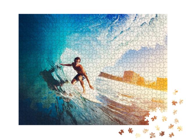 Puzzle de 1000 pièces « Surfer la vague parfaite »