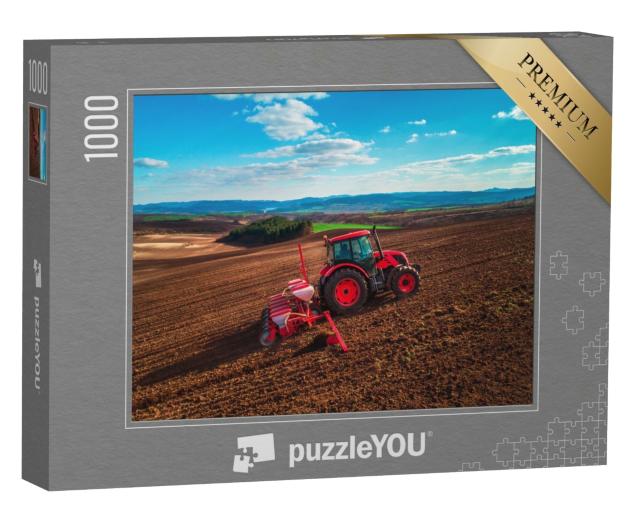 Puzzle de 1000 pièces « Tracteur préparant des terres agricoles »