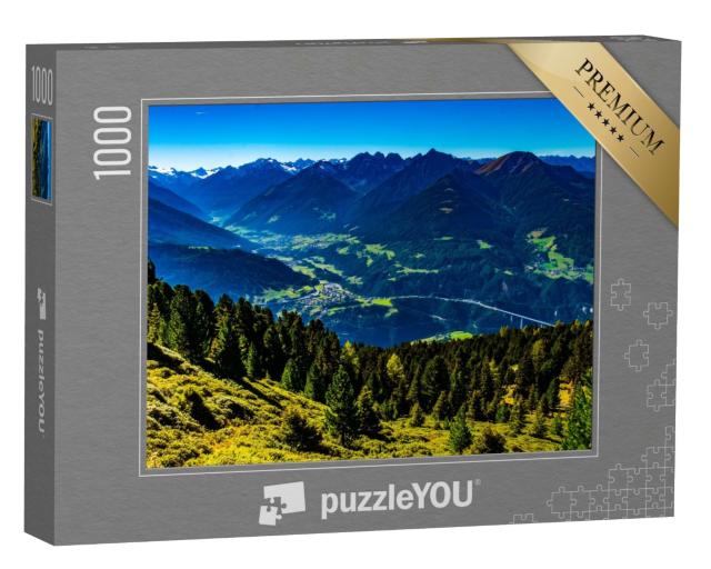 Puzzle de 1000 pièces « Vue sur la vallée de Stubai depuis le Patscherkofel au Tyrol »