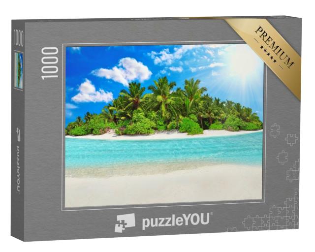 Puzzle de 1000 pièces « Île tropicale d'un atoll de l'océan Indien »