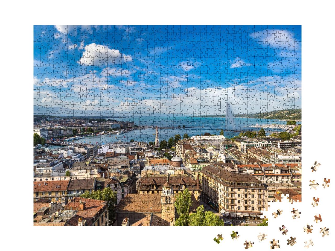 Puzzle de 1000 pièces « Sur les toits de Genève »