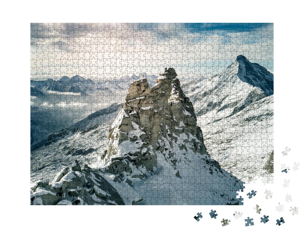 Puzzle de 1000 pièces « Vue aérienne au glacier Hintertuxer Gletscher en Autriche »