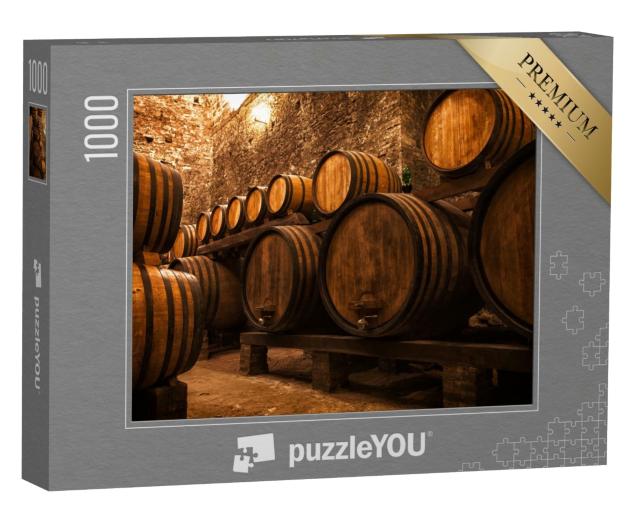 Puzzle de 1000 pièces « Cave à vin avec fûts pour le stockage du vin, Italie »