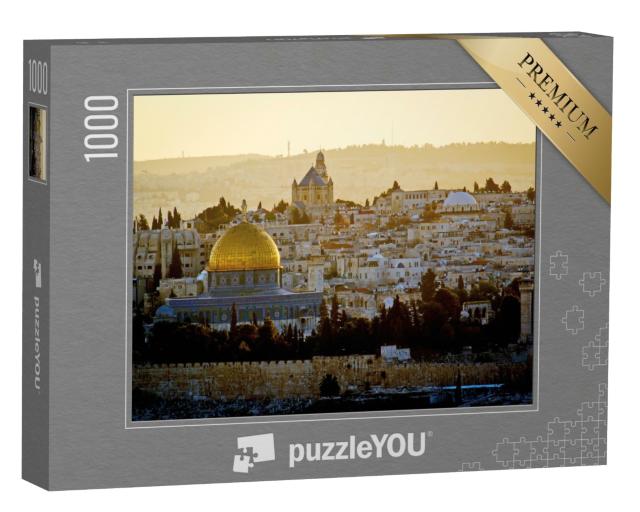 Puzzle de 1000 pièces « La vieille ville de Jérusalem au crépuscule »