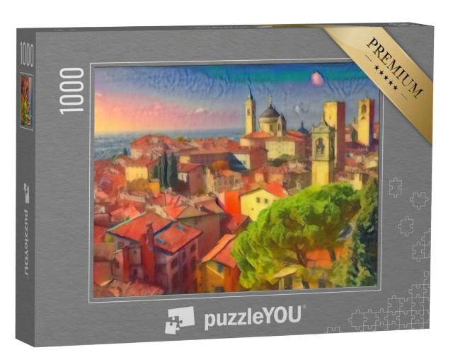 Puzzle de 1000 pièces « dans le style artistique de Franz Marc - Bergame, Lombardie, Italie »