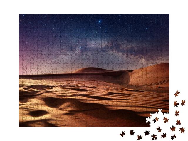 Puzzle de 1000 pièces « Nuit étoilée calme et claire dans le désert »