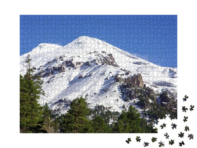 Puzzle de 1000 pièces « Point culminant de l'Europe, Sommet de l'Elbrouz, Volcan de l'Elbrouz »