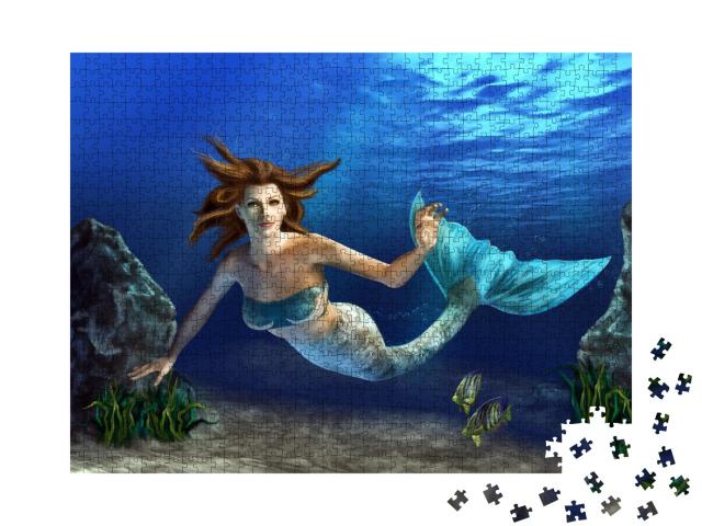 Puzzle de 1000 pièces « Sirène plongeant dans la mer »