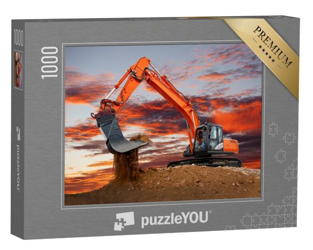Puzzle de 1000 pièces « Pelleteuse au travail sur le chantier »