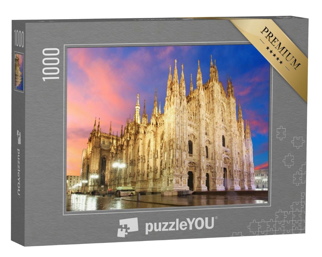 Puzzle de 1000 pièces « Dôme de Milan au crépuscule »