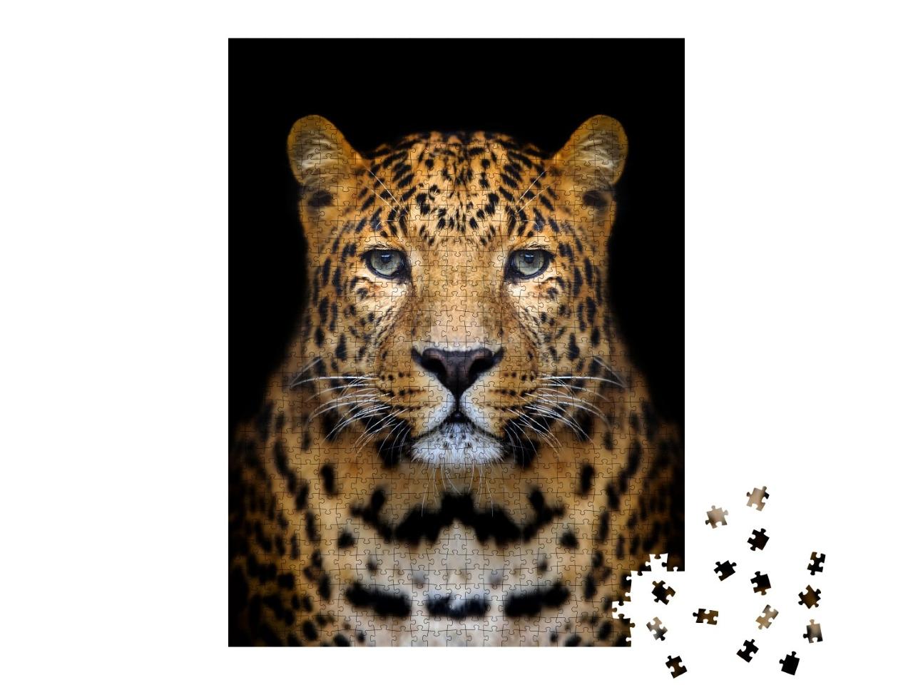 Puzzle de 1000 pièces « Gros plan sur un léopard »