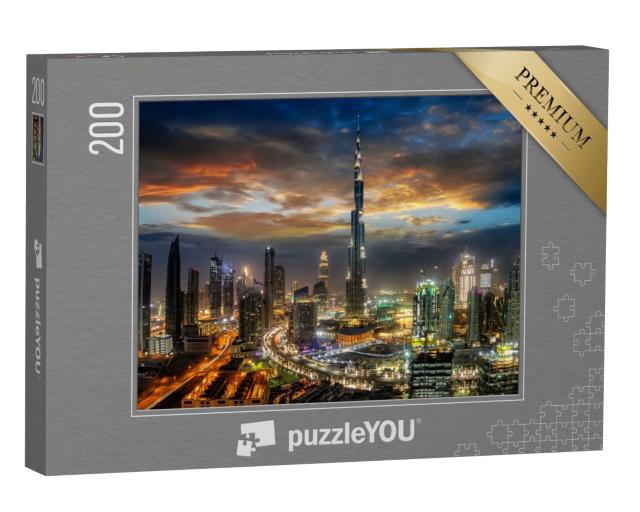 Puzzle de 200 pièces « Dubai Business Bay de nuit »