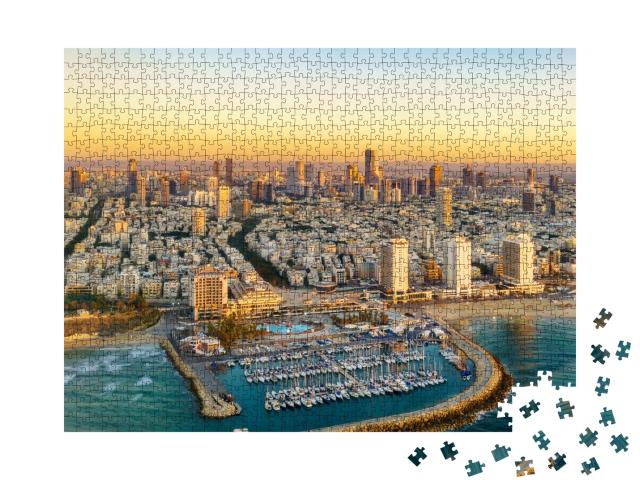 Puzzle de 1000 pièces « Coucher de soleil sur Tel Aviv, Israël »