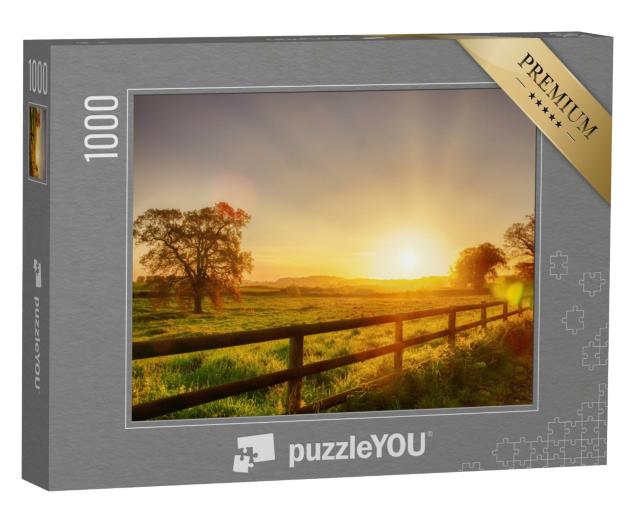 Puzzle de 1000 pièces « Lever de soleil sur la campagne du Norfolk »