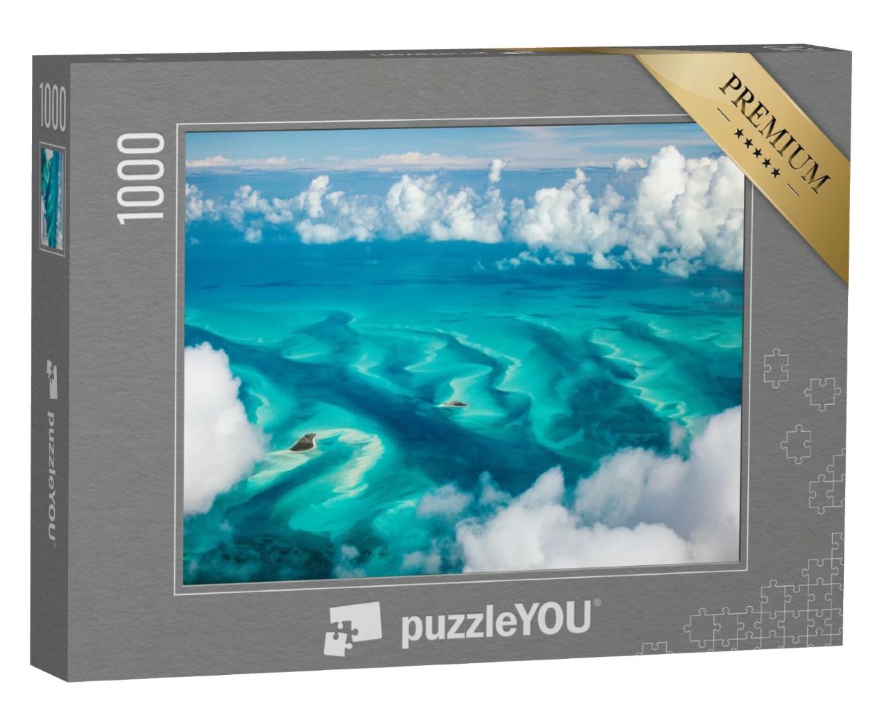 Puzzle de 1000 pièces « Paysage marin au-dessus des Bahamas vu du ciel »