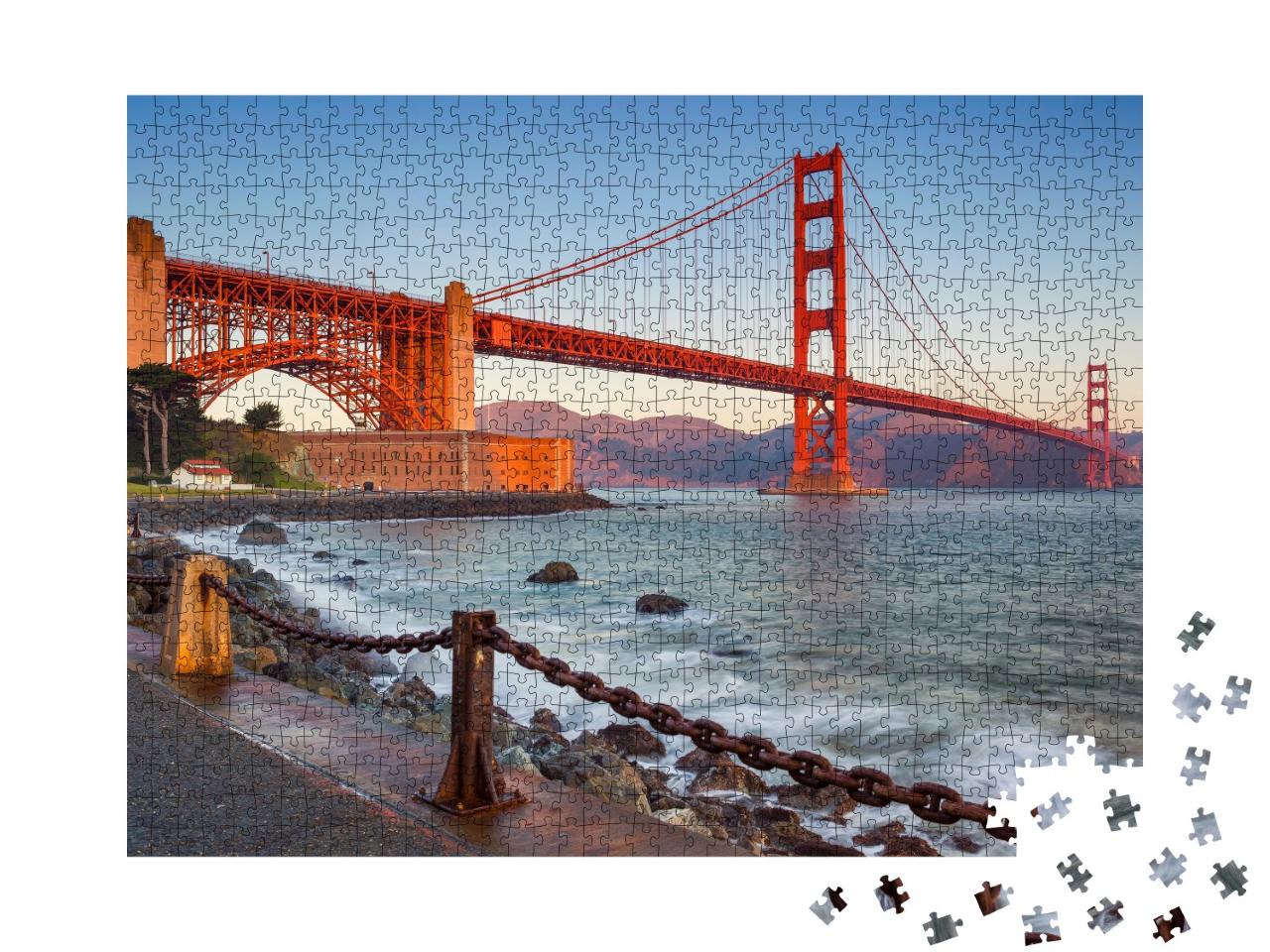 Puzzle de 1000 pièces « Golden Gate Bridge au lever du soleil, San Francisco »