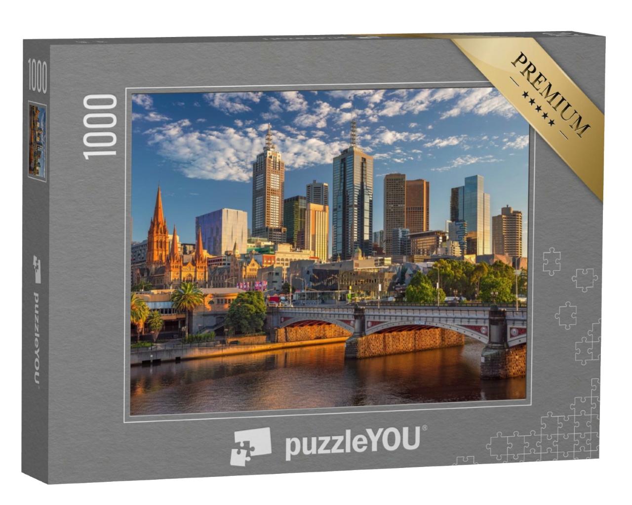 Puzzle de 1000 pièces « L'horizon de Melbourne au lever du soleil »