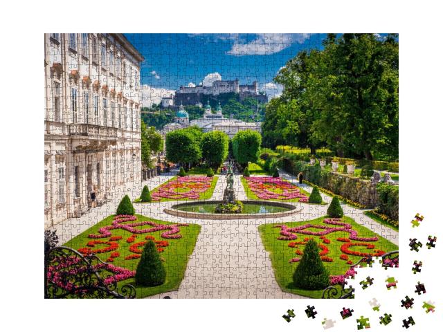 Puzzle de 1000 pièces « Le château de Mirabell et le château de Salzbourg, Autriche »