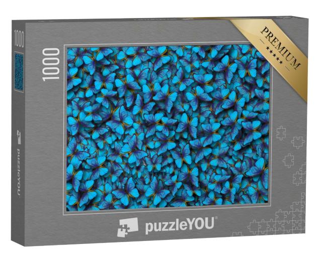 Puzzle de 1000 pièces « Papillons morpho d'un bleu éclatant »