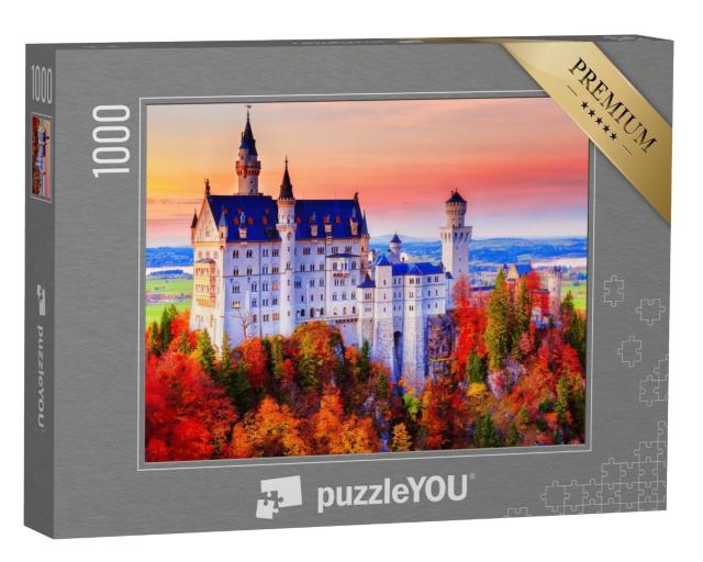 Puzzle de 1000 pièces « Neuschwanstein, le château de conte de fées du roi Louis II de Bavière »