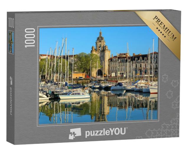 Puzzle de 1000 pièces « Vue panoramique sur le port et le centre-ville de La Rochelle, France, en été »